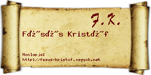 Fésüs Kristóf névjegykártya