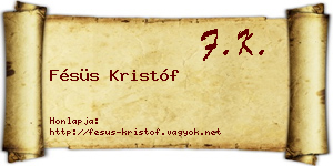 Fésüs Kristóf névjegykártya