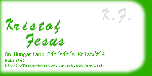 kristof fesus business card